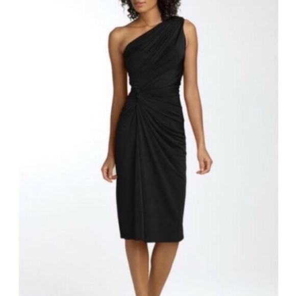 Tadashi Shoji Dresses & Skirts - Tadashi Shoji Black One Shoulder Ruched Dress